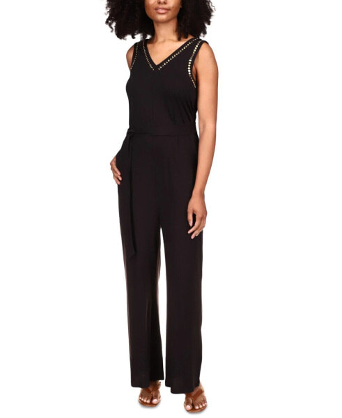 Michael Michael Kors Studded Belted Jumpsuit Black XL