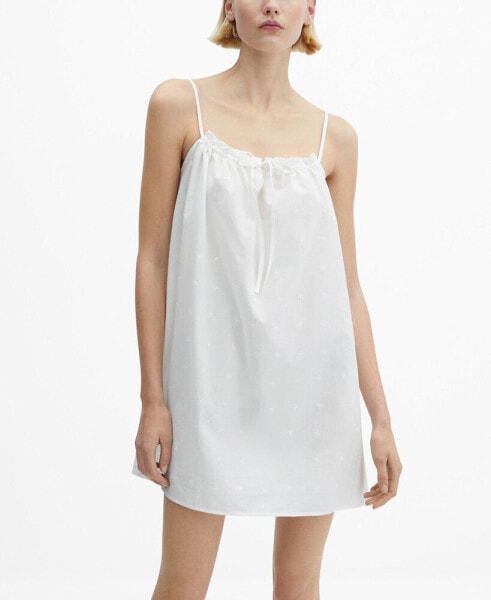 Пижама MANGO Cotton Nightgown Openwork