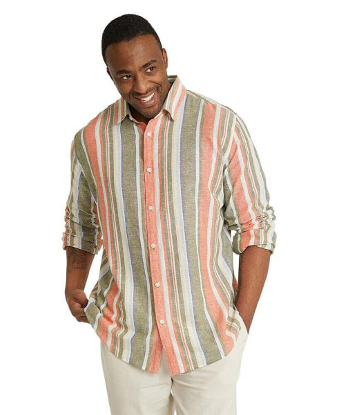 Johnny Big Men's Portugal Stripe Linen Shirt Big & Tall