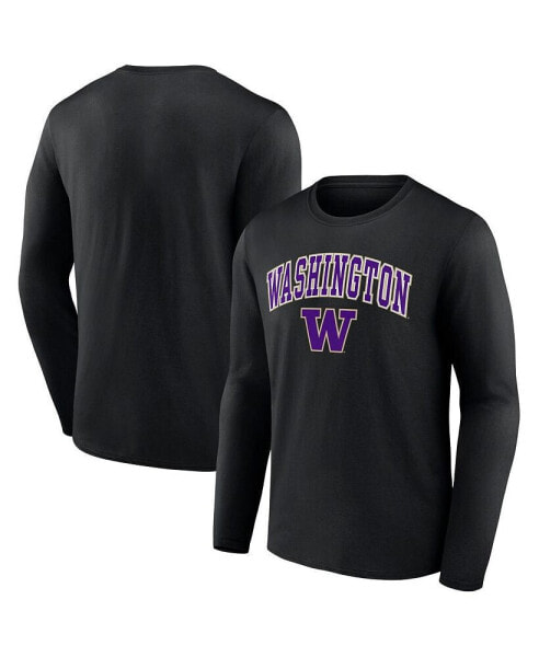 Men's Black Washington Huskies Campus Long Sleeve T-shirt