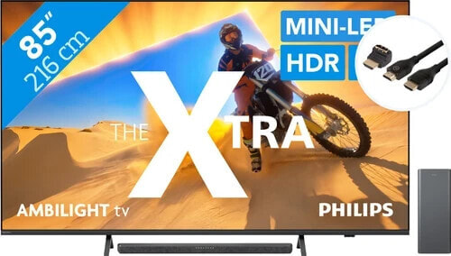 Philips The Xtra 85PML9009 - QD Mini-LED (2024) + Soundbar + HDMI Cable