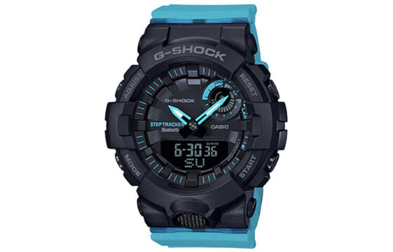 CASIO 卡西欧 G-SHOCK G-SQUAD系列 蓝牙连接健身多功能运动200米防水手表 日韩表 女表 蓝黑 GMA-B800SC-1A2 / Часы кварцевые CASIO G SHOCK GMA-B800SC-1A2