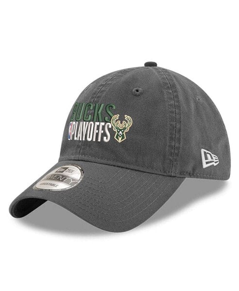 Men's Gray Milwaukee Bucks 2024 NBA Playoffs 9TWENTY Adjustable Hat