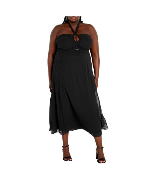 Plus Size Ever lee Halter Neck Maxi Dress