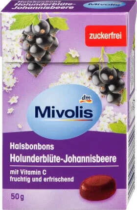 Bonbon, Holunderblüte-Johannisbeere, zuckerfrei, 50 g