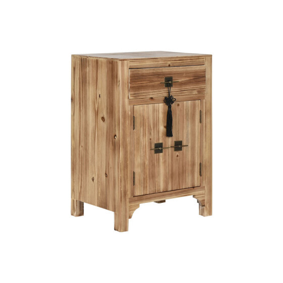 Nightstand Home ESPRIT Black Natural Fir wood MDF Wood 45 x 34 x 66 cm