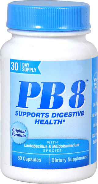 Nutrition Now PB 8 Supports Digestive Health  Пищевая добавка с лактобактериями и бифидобактериями - 14 млрд КОЕ - 60  вегетарианских капсулы
