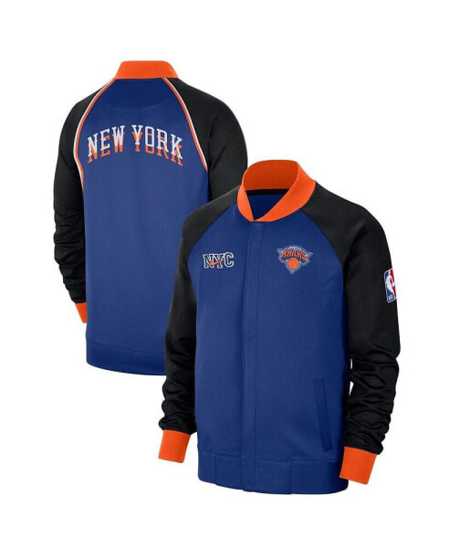 Men's Blue New York Knicks 2023/24 City Edition Authentic Showtime Performance Raglan Full-Zip Jacket
