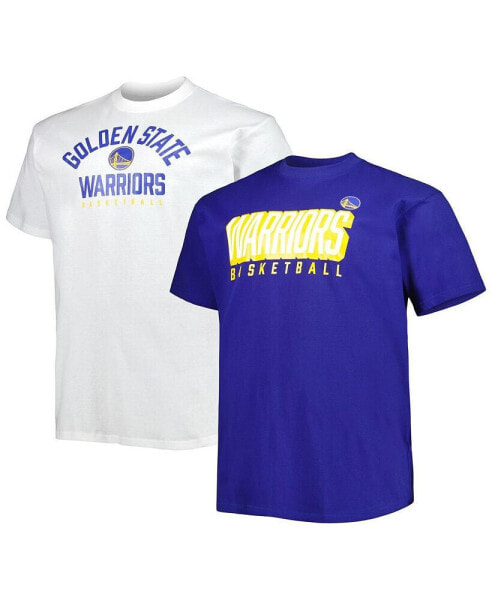 Men's Royal, White Golden State Warriors Big and Tall Two-Pack T-shirt Set