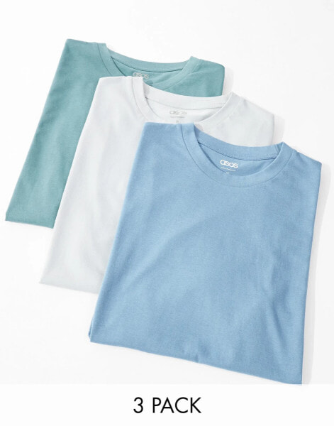 ASOS DESIGN 3 pack crew neck t-shirts in multiple colours