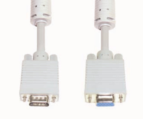 E&P HD15/HD15 - 1.8m - 1.8 m - VGA (D-Sub) - VGA (D-Sub) - White - Male connector / Female connector
