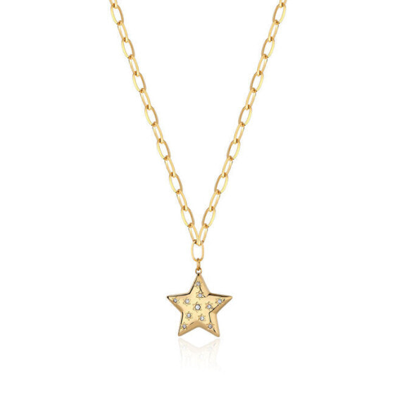 Gold plated star necklace with Stellar crystals SSE06