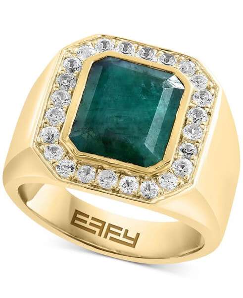 Кольцо EFFY Emerald & White Sapphire Halo