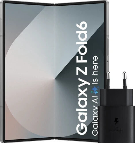 Samsung Galaxy Z Fold 6 256GB Silver 5G + Samsung Charger 25W Black