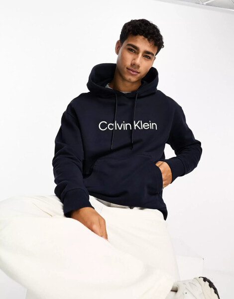 Calvin Klein hero logo comfort hoodie in navy