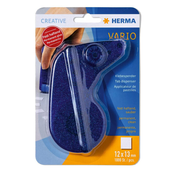 HERMA Tab dispenser Vario - permanent - blue - 1000 paper stickers - Blue - 1.2 cm