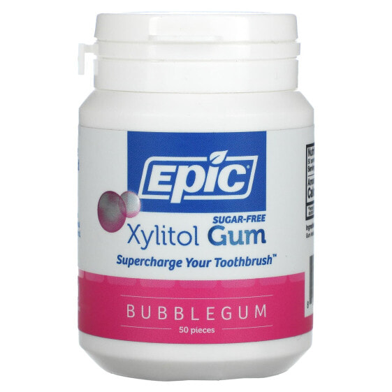 Xylitol Gum, Sugar-Free, Bubblegum, 50 Pieces