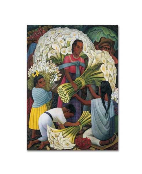 Diego Rivera 'The Flower Vendor' Canvas Art - 47" x 35" x 2"
