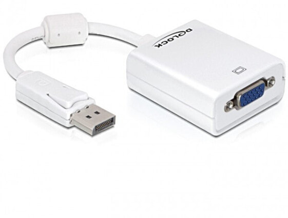 Delock 61766 - 0.125 m - VGA (D-Sub) - DisplayPort - Male - Female - White