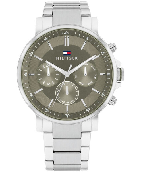 Часы Tommy Hilfiger Men's Multifunction Silver-Tone Steel Watch