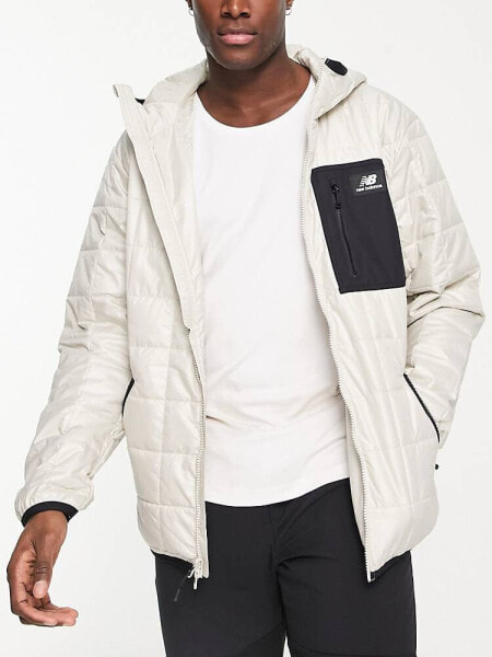 New Balance Unisex All Terrain quilted jacket in stone 