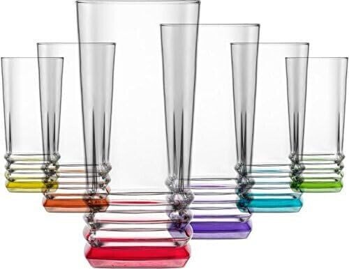 technic24 Lav 6-Piece Design Water Glasses Coral Elegan Juice Glasses Drinking Glasses Drinks Glasses 335 ml