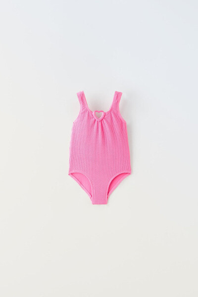 1-6 years/ textured heart swimsuit