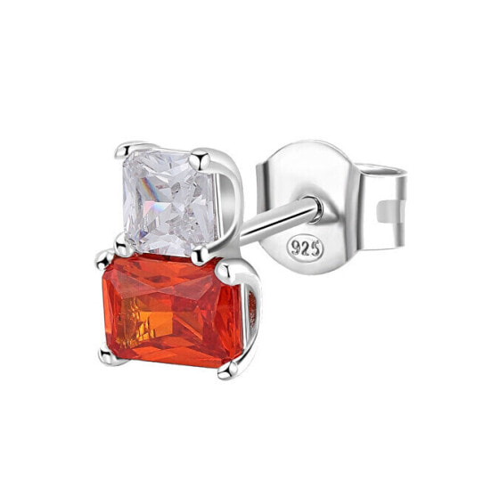 Elegant silver single earrings Fancy Vitamin Orange FVO06