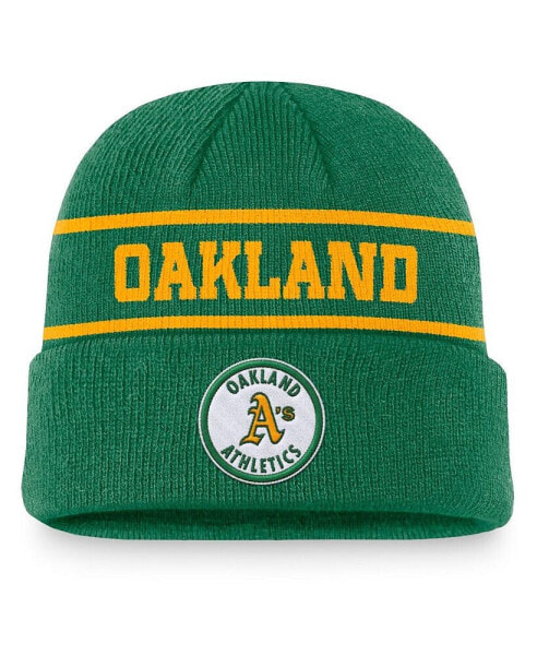 Men's Green Oakland Athletics Cooperstown Collection Rewind Terra Cuffed Knit Hat