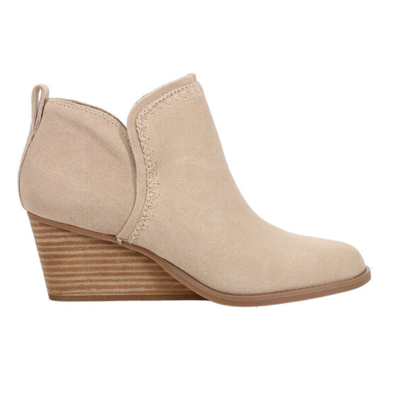 TOMS Kaia Round Toe Wedge Booties Womens Beige Casual Boots 10021310T-101