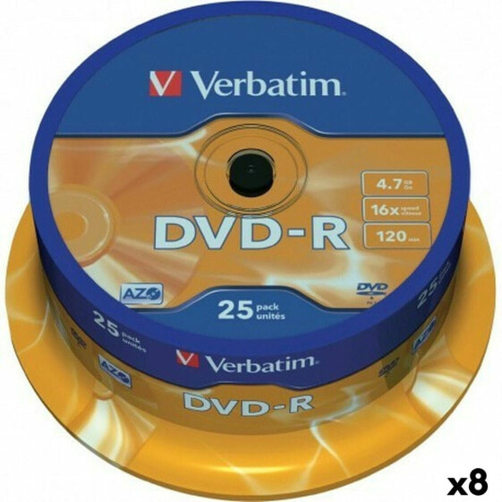 DVD-R Verbatim 4,7 GB 16x (8 штук)