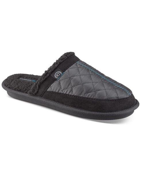 Men's Happy Camper Quilted Fleece-Lined Mule Slippers