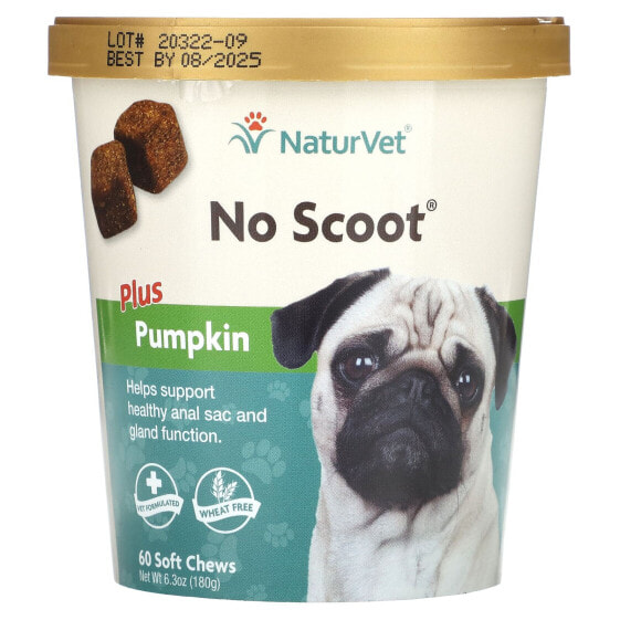NaturVet, No Scoot, добавка с тыквой, для собак, 60 жевательных таблеток, 180 г (6,3 унции)