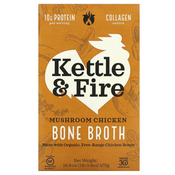 Готовый куриный бульон с грибами Kettle & Fire, 16.9 унций (479 г)
