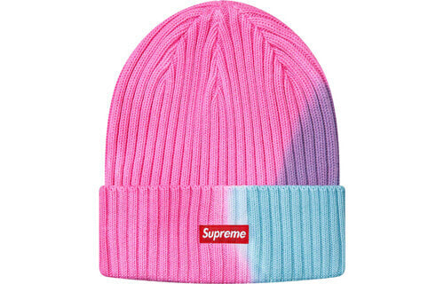 Supreme SS19 Overdyed Beanie Pink Box Logo 粉色扎染渐变针织帽 冷帽 / Шапка Supreme SS19 Overdyed SUP-SS19-43