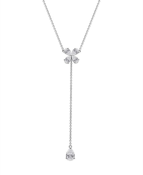 White Topaz Flower Necklace in Sterling Silver