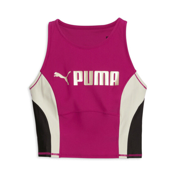 Puma Fit Eversculpt Crew Neck Athletic Tank Top Womens Pink Casual Athletic 523