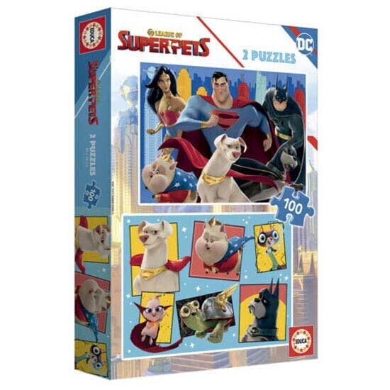 EDUCA BORRAS 2X100 Pieces Dc League Of Super-Pets Wooden Puzzle