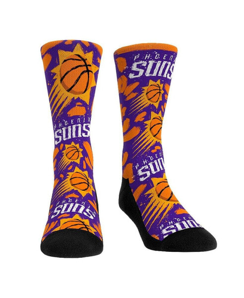 Men's and Women's Socks Phoenix Suns Allover Logo and Paint Crew Socks