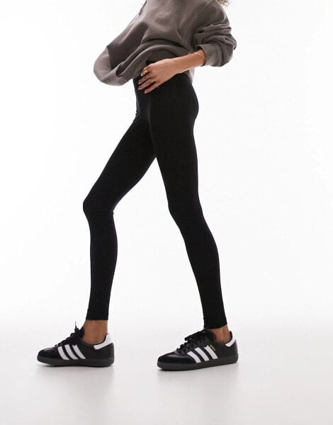 Topshop basic ankle legging in black