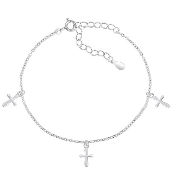 Original silver bracelet with crosses BRC86W