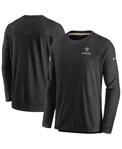 Men's Black New Orleans Saints Sideline Lockup Performance Long Sleeve T-shirt