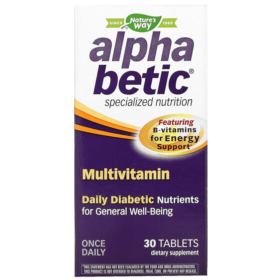 Витамины NATURE'S WAY Alpha Betic Мультивитамины, 30 таблеток