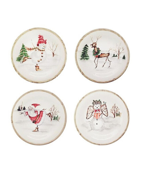 Christmas Twig Set of 4 Dinner Plates