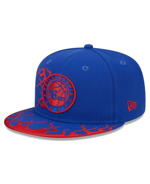 Men's Royal Philadelphia 76ers 2024 NBA All-Star Game Rally Drive Flames 9FIFTY Snapback Hat