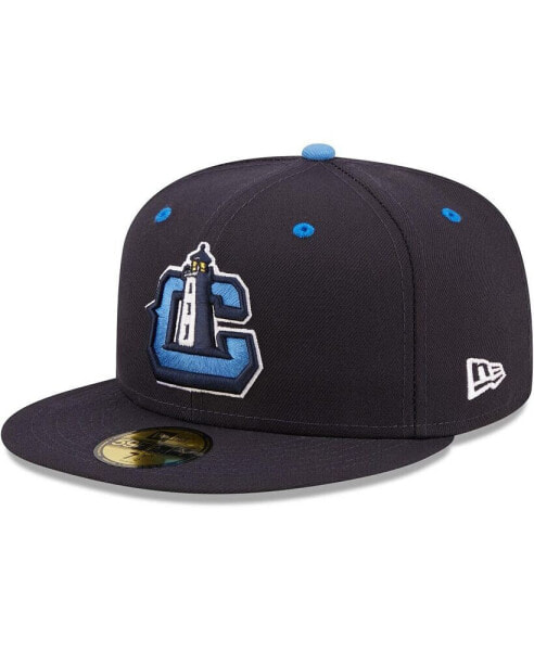 Men's Navy Lake County Captains Authentic Collection 59FIFTY Fitted Hat