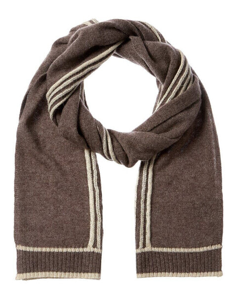 Hannah Rose Lurex Stripe Cashmere & Wool-Blend Scarf Women's Brown