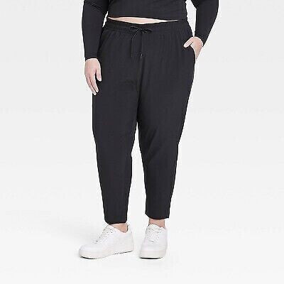 Women's Stretch Woven High-Rise Taper Pants - All In Motion Black 3X