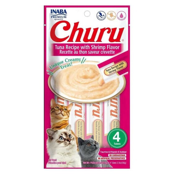 INABA Churu Tuna with shrimp flavour 4x14g cat treat