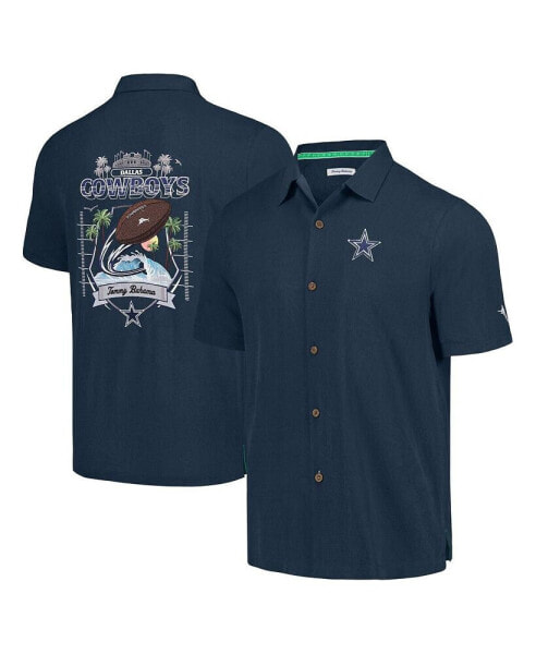 Men's Navy Dallas Cowboys Tidal Kickoff Camp Button-Up Shirt